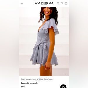 Lucy in the sky silver size small wrap dress. Never worn